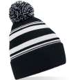 BB473R B473R Beechfield Striped Fan Beanie Black / White colour image